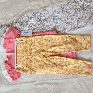 Carter's baby 3-piece set - 2 Bodysuits,  1 leggings- 24 months